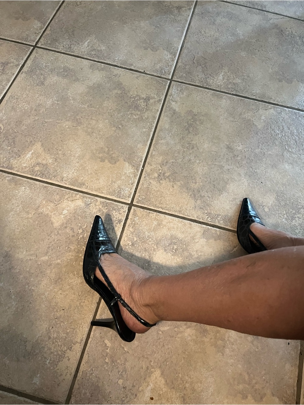 Donald J. Pliner Black Patent Slingback Mule